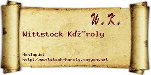 Wittstock Károly névjegykártya